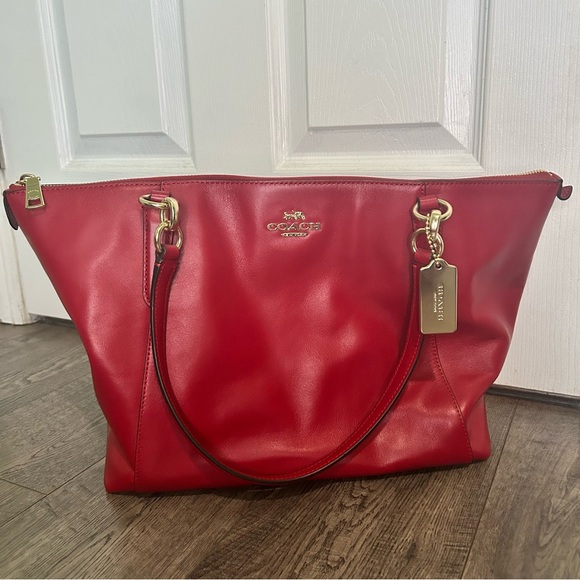 Coach Handbags - Coach Cherry Red Leather Tote